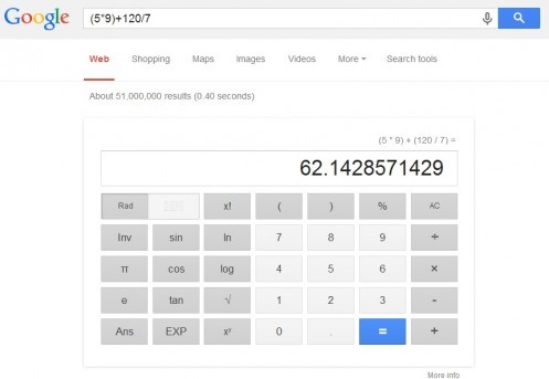 Google Calculator Amazing