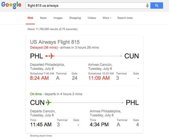 Google flight search