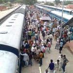 crowded railway station, railway station, Indian railway station