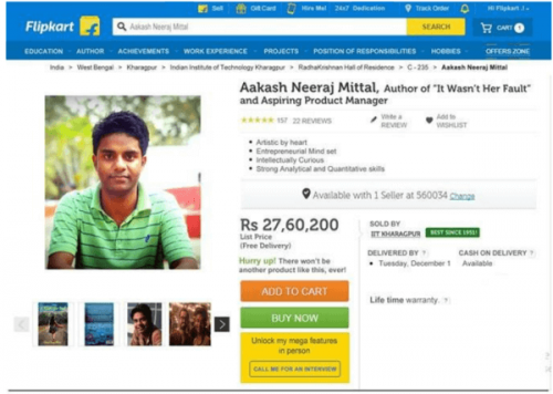 Check It Out: This Guy Wanted A Job In Flipkart! He Put Himself On ‘Sale’.